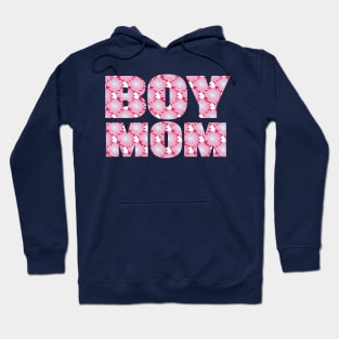 Boy Mom Pink Floral Typography Hoodie